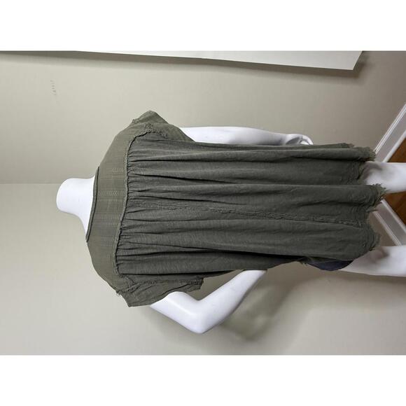 FREE PEOPLE Aster Henley Oversized Top Size Xs - Olive Green- - Picture 3 of 4